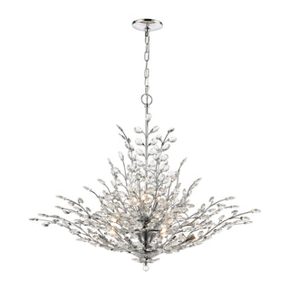 Crystique 38'' Wide 12-Light Chandeliers - Polished Chrome