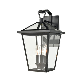 Main Street 16'' High 3-Light Outdoor Sconce - Black