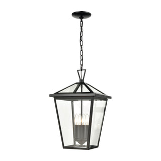 Main Street 12'' Wide 4-Light Outdoor Pendant - Black