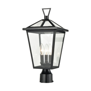 Main Street 19'' High 3-Light Outdoor Post Light - Black