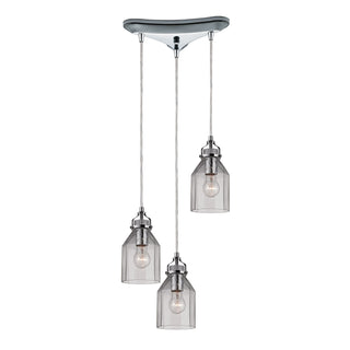 Danica 10'' Wide 3-Light Pendant - Polished Chrome with Clear Glass