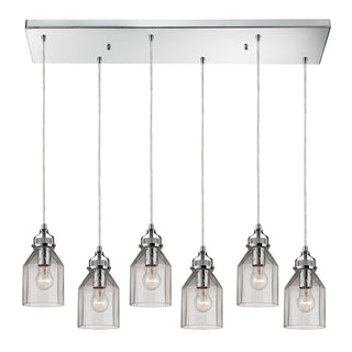 Danica 30'' Wide 6-Light Pendant - Polished Chrome with Clear Glass