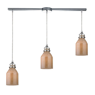 Danica 36'' Wide 3-Light Pendant - Polished Chrome and Cream Champagne Glass