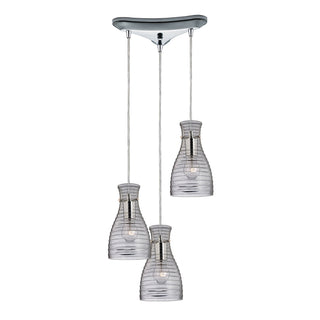 Strata 10'' Wide 3-Light Mini Pendant - Polished Chrome