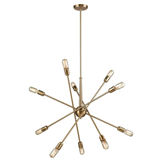 Delphine 33'' Wide 10-Light Chandeliers - Satin Brass