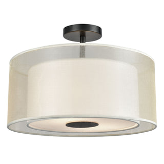 Ashland 16'' Wide 2-Light Semi Flush Mount - Matte Black