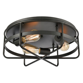 Wickshire 16'' Wide 3-Light Flush Mount - Matte Black