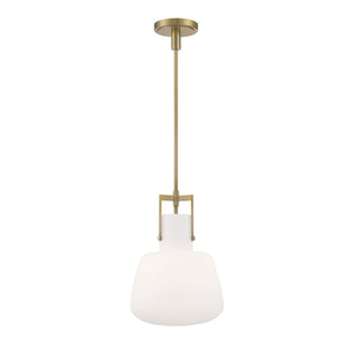 Izel 1-Light Glass Pendant - Antique Brass