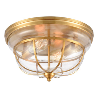 Manhattan Boutique 13'' Wide 2-Light Flush Mount - Brushed Brass