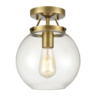 Bernice 9'' Wide 1-Light Semi Flush Mount - Brushed Antique Brass