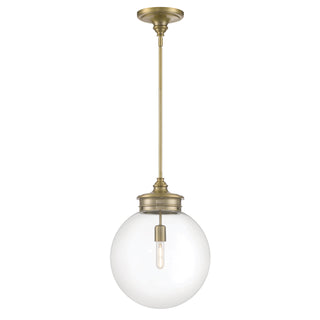 Emma 1-Light Glass Pendant - Antique Brass