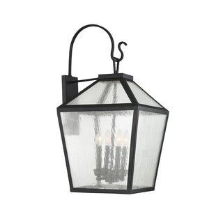 Woodstock 4-Light Outdoor Wall Lantern in Black Black