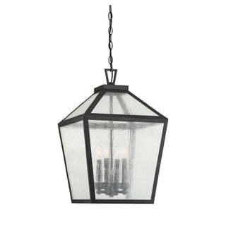 Woodstock 4-Light Outdoor Hanging Lantern in Black Black