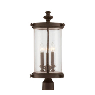 Palmer 3-Light Outdoor Post Lantern in Walnut Patina Walnut Patina