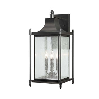 Dunnmore 3-Light Outdoor Wall Lantern in Black Black