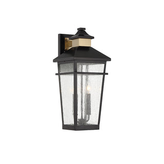 Kingsley 2-Light Outdoor Wall Lantern in Matte Black with Warm Brass Accents Matte Black with Warm Brass