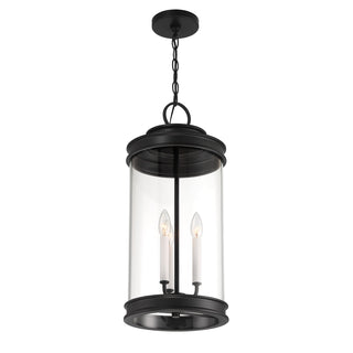 Englewood 3-Light Outdoor Hanging Lantern in Matte Black