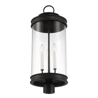 Englewood 3-Light Outdoor Post Lantern in Matte Black