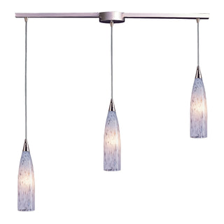 Lungo 36'' Wide 3-Light Pendant - Satin Nickel with Snow White Glass