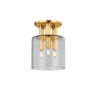 CRYSTLER FLUSH MOUNT AGED BRASS