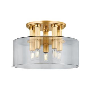 CRYSTLER FLUSH MOUNT AGED BRASS