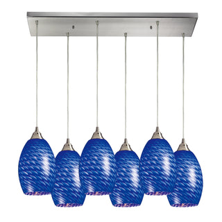 Mulinello 30'' Wide 6-Light Pendant - Satin Nickel