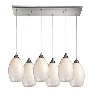 Mulinello 30'' Wide 6-Light Pendant - Satin Nickel