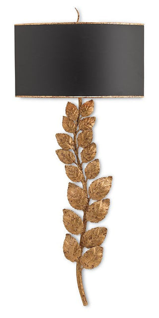 Birdwood Gold Wall Sconce, Black Shade