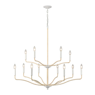 Breezeway 40'' Wide 12-Light Chandeliers - White Coral