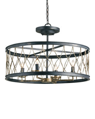 Crisscross Black Semi-Flush Mount