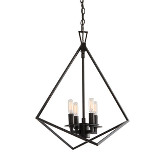 Trapezoid Cage Chandeliers - Matte Black