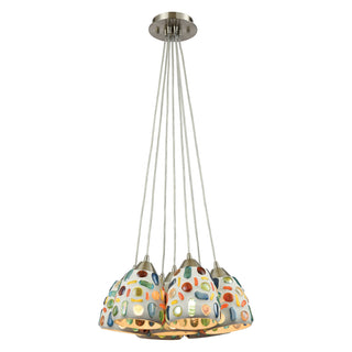 Gemstone 28'' Wide 7-Light Pendant - Satin Nickel