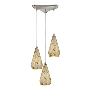 Curvalo 10'' Wide 3-Light Mini Pendant - Satin Nickel