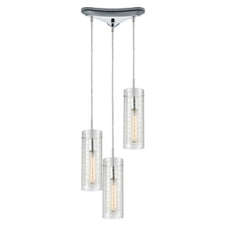 Swirl 12'' Wide 3-Light Pendant - Polished Chrome