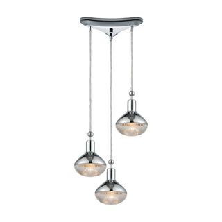 Ravette 12'' Wide 3-Light Mini Pendant - Polished Chrome