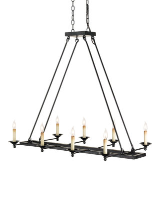 Houndslow Black Rectangular Chandelier