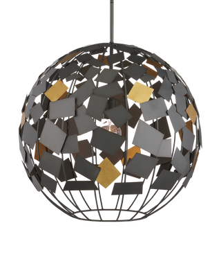 Moon Night Gray & Gold Orb Chandelier