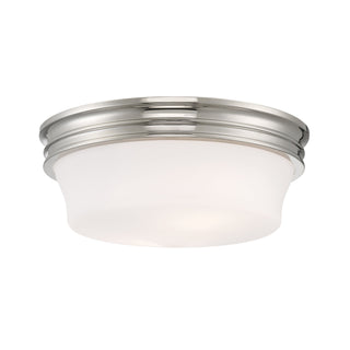 Galen Glass Flush Mount Ceiling Light - Polished Nickel