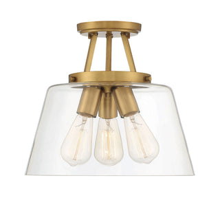 Calhoun 3-Light Ceiling Light in Warm Brass Warm Brass