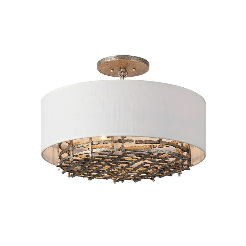 Cameo 4-Light Convertible Semi-Flush or Pendant in Campagne Luxe Campagne Luxe