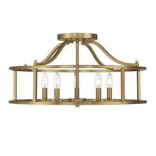 Stockton 5-Light Ceiling Light in Warm Brass Warm Brass