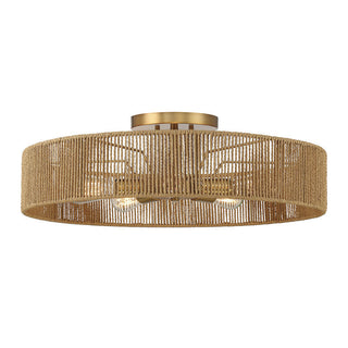 Ashe 5-Light Ceiling Light in Warm Brass and Rope Warm Brass and Rope