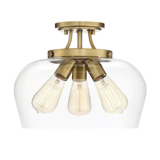 Octave 3-Light Ceiling Light in Warm Brass Warm Brass