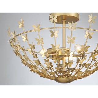 Birch 3-Light Ceiling Light in Burnished Brass