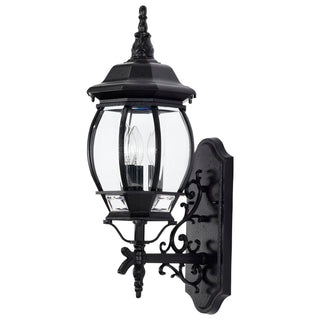 Central Park; 3 Light; 22 in.; Wall Lantern with Clear Beveled Glass