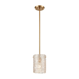 Chiseled Ice 7'' Wide 1-Light Mini Pendant - Satin Brass