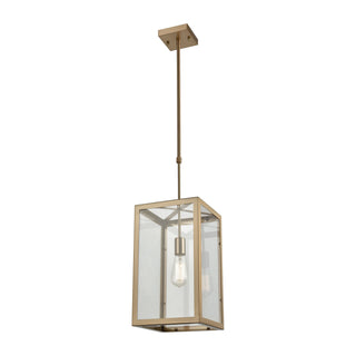 Parameters 1-Light Chandeliers in Satin Brass with Clear Glass