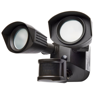 LED Security Light; Dual Head; Bronze Finish; 3000K; Motion Sensor