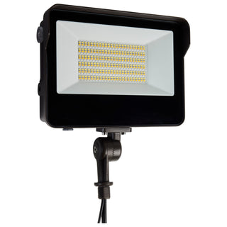 LED Tempered Glass Flood Light with Bypassable Photocell; CCT Selectable 3K/4K/5K; Wattage Adjustable