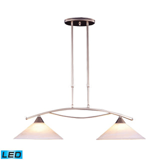 Elysburg 31'' Wide 2-Light Linear Chandeliers - Satin Nickel